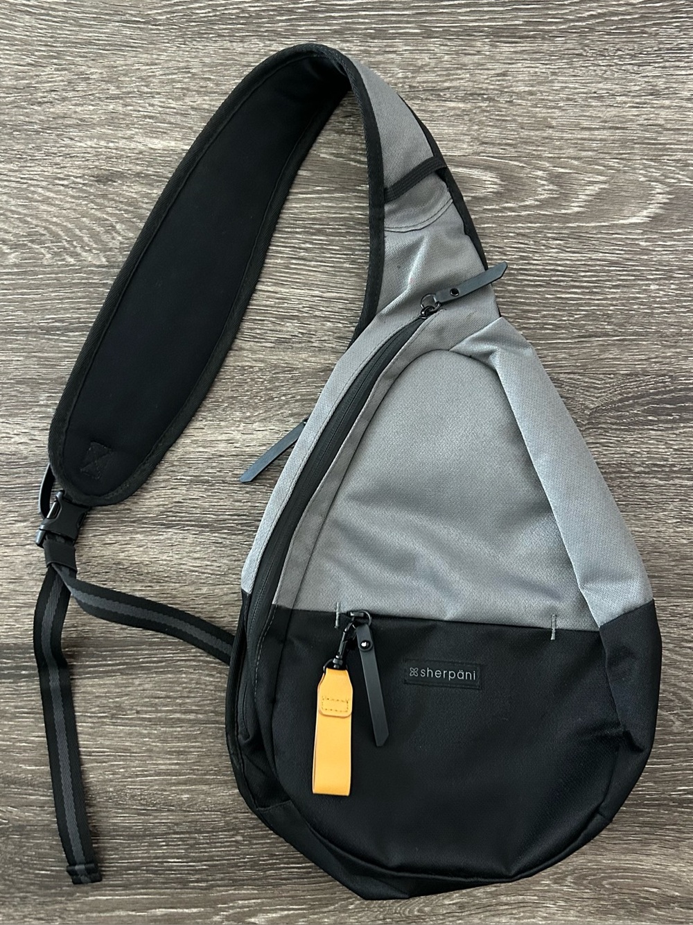 Sherpani Sling Bag Esprit Black Gray Anti Theft RFID Protection Backpack Travel